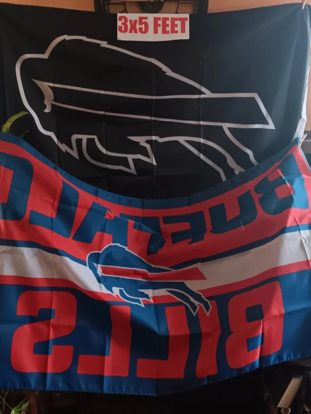 Buffalo Bills 2 Flag Lot NFL 3X5 Feet NEW Banner Pole or Wall Decor